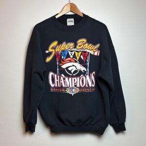 VTG 90s Denver Broncos Super Bowl XXXII Champions Tultex Crewneck Sweatshirt